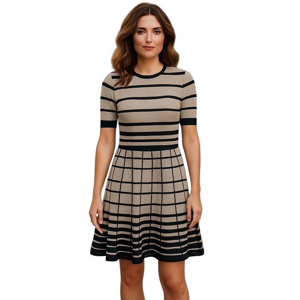 Geometric Style Sweater Dress S
